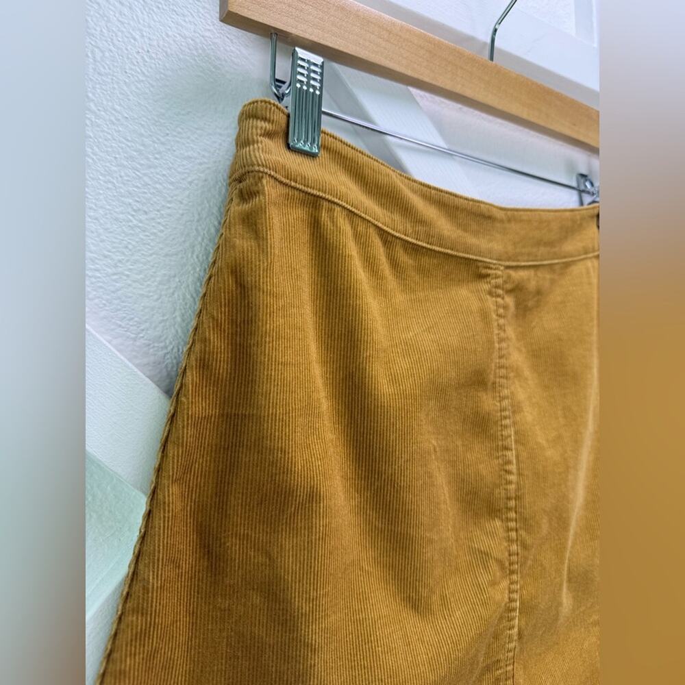 Aritzia Wilfred Free Corduroy Mini Skirt Size 2 Mustard Brown A-Line Side Zip - Picture 3 of 9